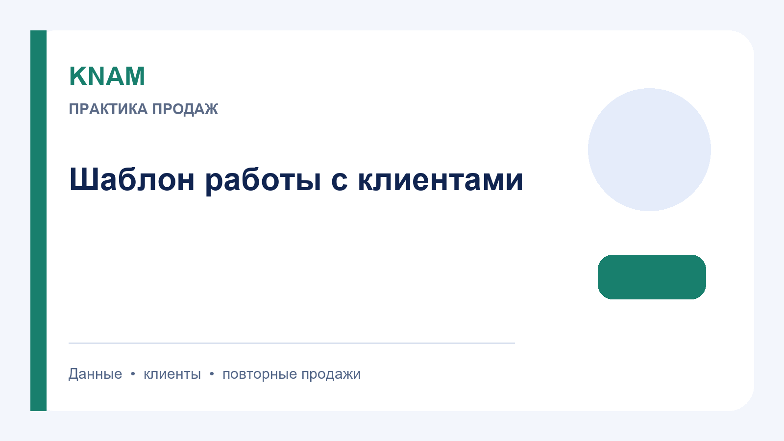 Шаблон работы с клиентами: от первого обращения до повторной покупки
